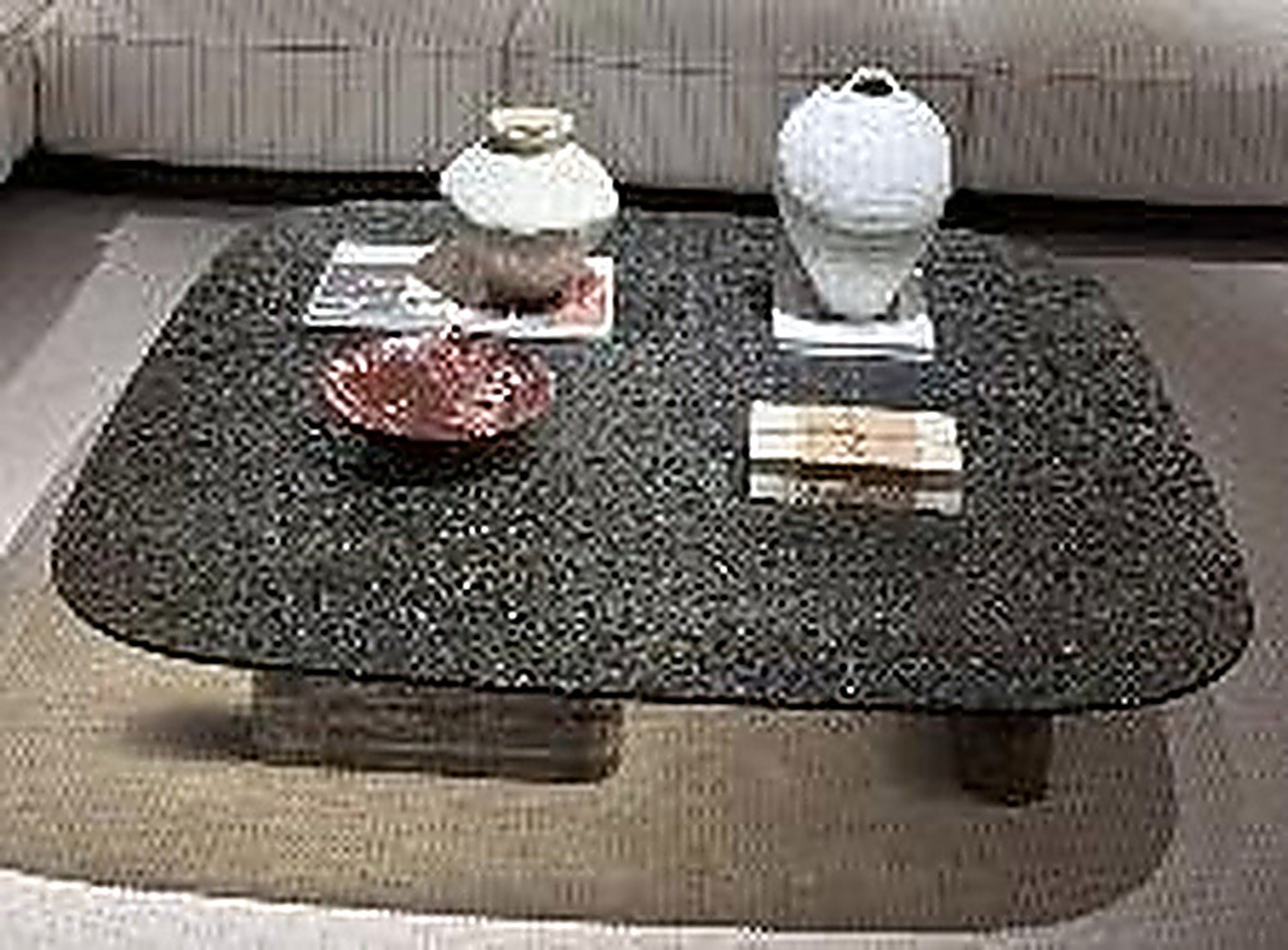 Table verre et marbre 120 cm